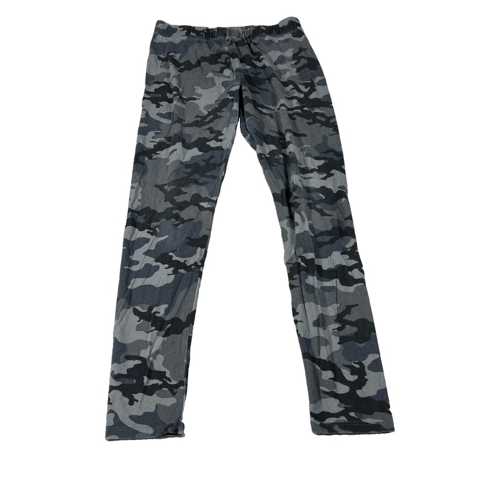 No Boundaries Leggings Juniors Medium 7-9 Gray Camouflage Pull On Ankle Camo